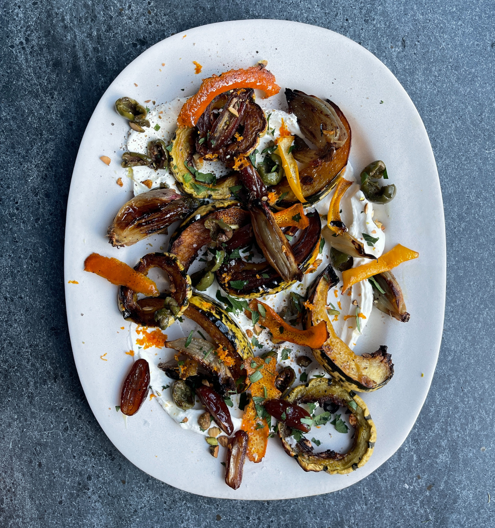 Roasted Squash with Dates, Olives, and Orange