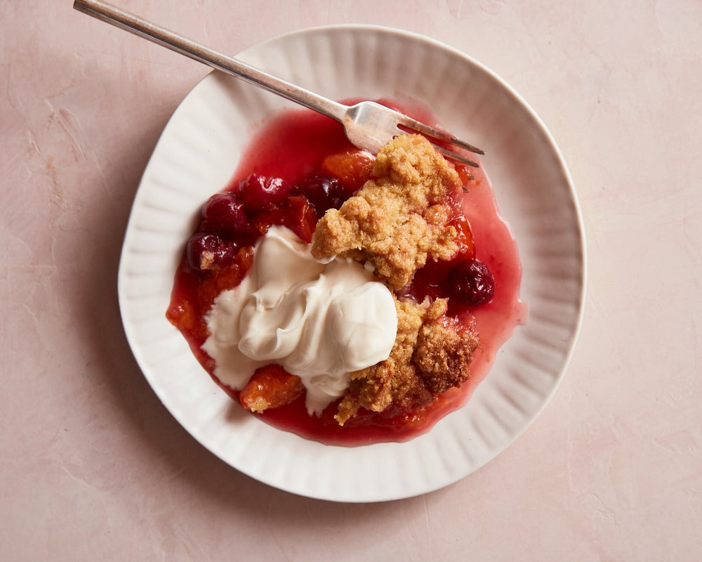 Cherry and Apricot Polenta Crisp