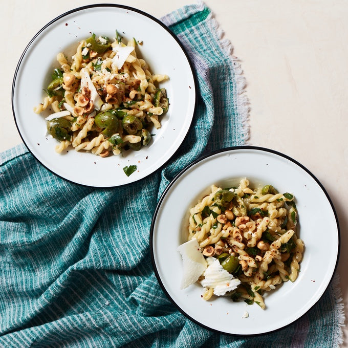 Gemelli with Zesty Lemon, Castelvetrano Olives, and Parsley