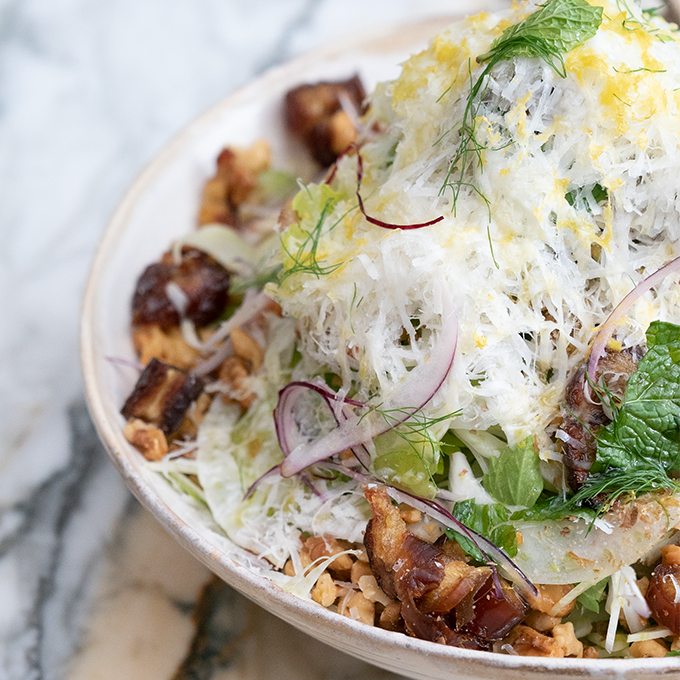 Shaved Fennel, Walnut, and Mint Salad 