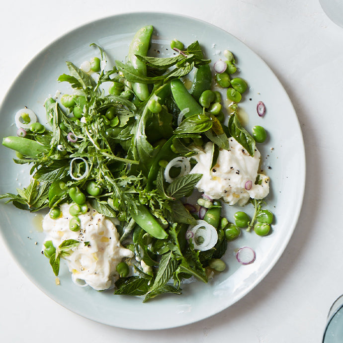 Sugar Snap Pea Salad With Fava Beans and Buffalo Mozzarella