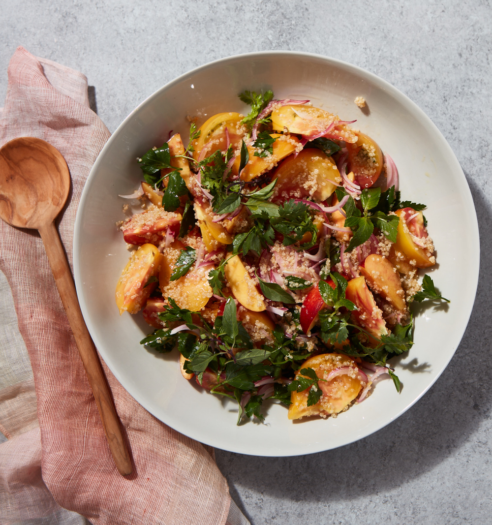 Quinoa Tabboulleh with Nectarines and Heirloom Tomatoes