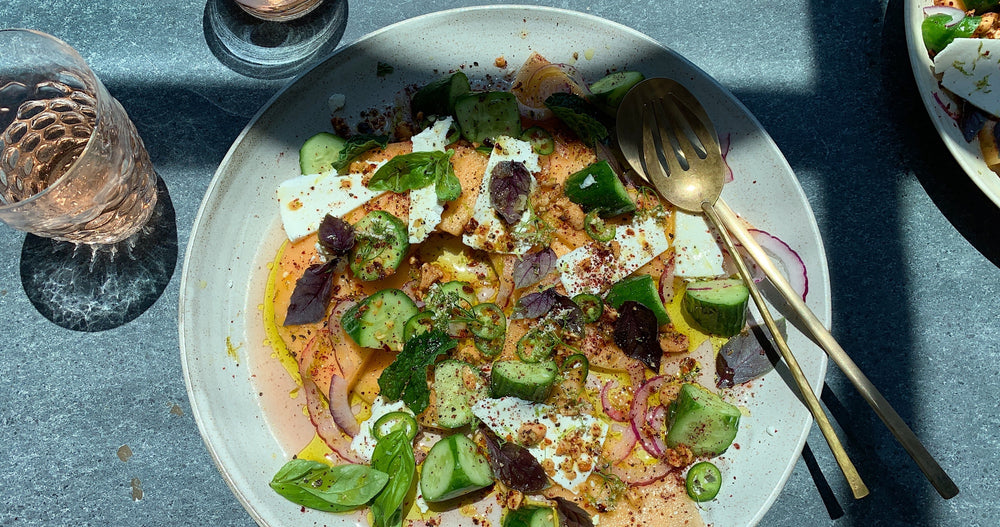 Cantaloupe & Cucumber Salad with Ricotta Salata