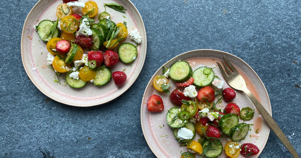 Strawberry And Sun Gold Tomato Salad With Honey-lime Citronette