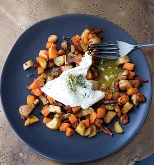 Roasted Autumn Veggies with Poached Egg