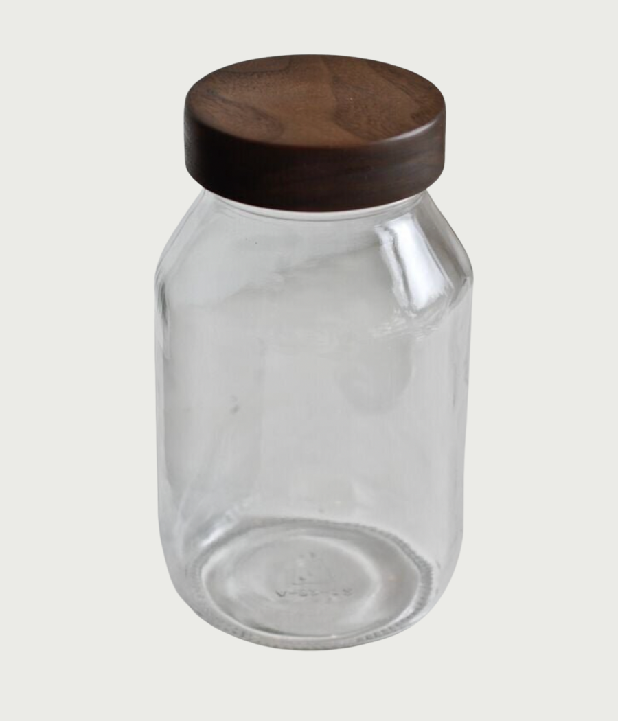 Turnco Wood Goods Glass Jars With Hand-Turned Wooden Lids by Food52 - Dwell