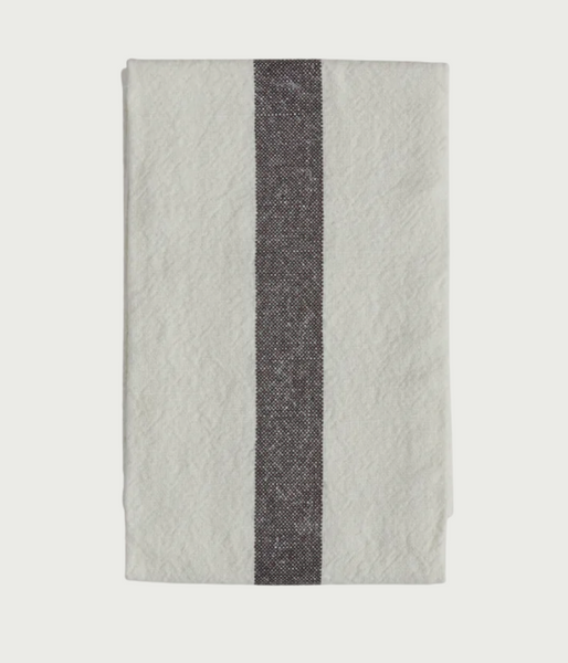 Black Stripe Linen Kitchen Towel